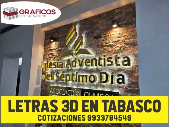 Anuncio Luminoso 3d en Tabasco con luz led